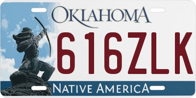 OK license plate 616ZLK