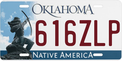 OK license plate 616ZLP