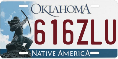 OK license plate 616ZLU
