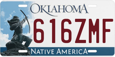 OK license plate 616ZMF