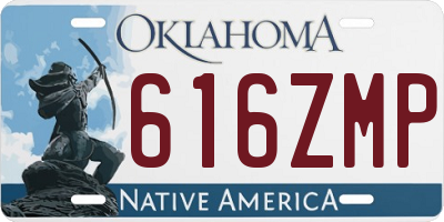 OK license plate 616ZMP
