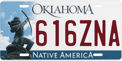 OK license plate 616ZNA