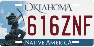 OK license plate 616ZNF