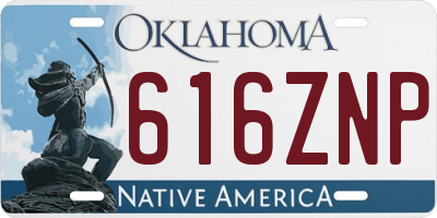 OK license plate 616ZNP