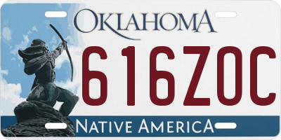 OK license plate 616ZOC