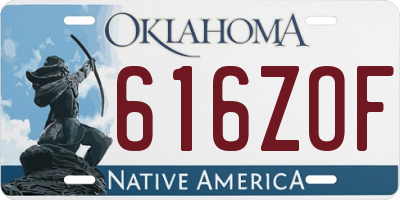 OK license plate 616ZOF