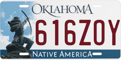 OK license plate 616ZOY