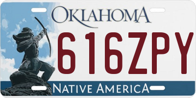 OK license plate 616ZPY