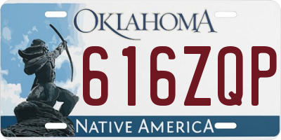 OK license plate 616ZQP