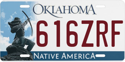 OK license plate 616ZRF
