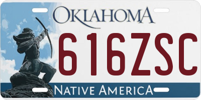 OK license plate 616ZSC