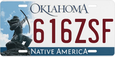 OK license plate 616ZSF