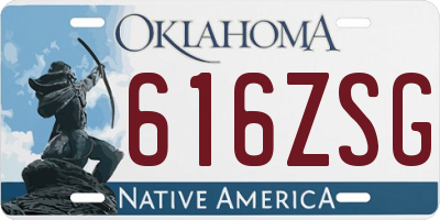OK license plate 616ZSG