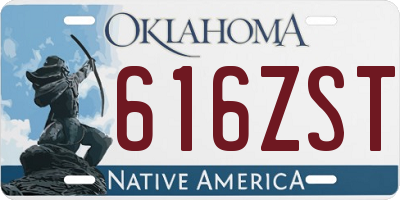 OK license plate 616ZST