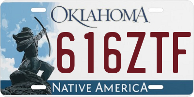 OK license plate 616ZTF