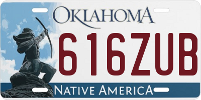 OK license plate 616ZUB