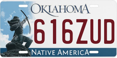 OK license plate 616ZUD