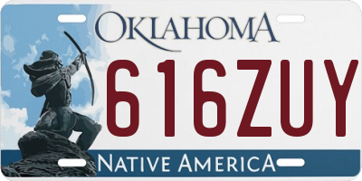 OK license plate 616ZUY