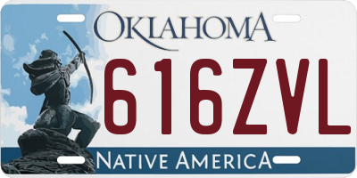 OK license plate 616ZVL