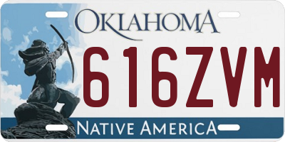 OK license plate 616ZVM