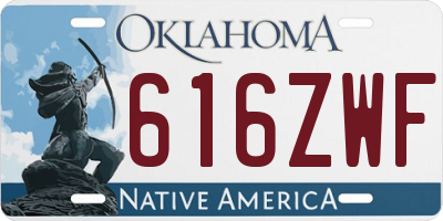 OK license plate 616ZWF