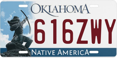 OK license plate 616ZWY