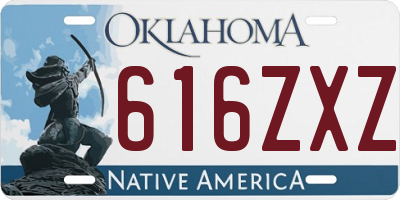 OK license plate 616ZXZ
