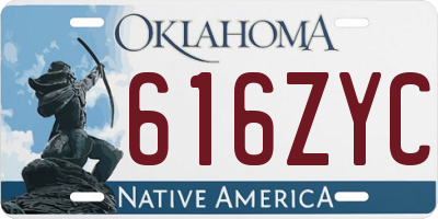 OK license plate 616ZYC