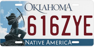 OK license plate 616ZYE
