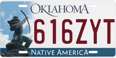 OK license plate 616ZYT