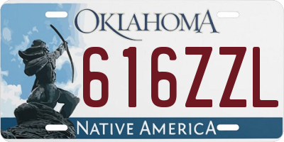 OK license plate 616ZZL