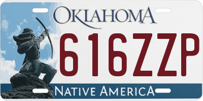 OK license plate 616ZZP