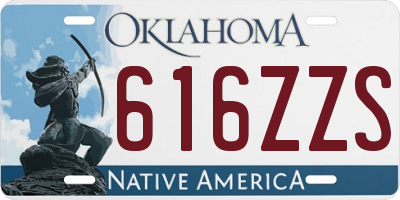 OK license plate 616ZZS