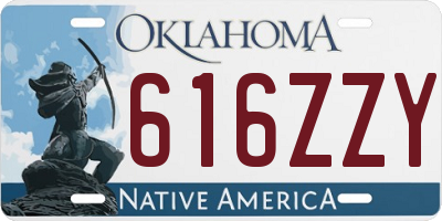 OK license plate 616ZZY