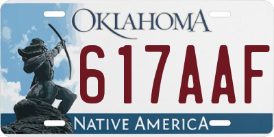 OK license plate 617AAF