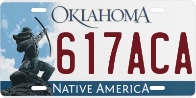 OK license plate 617ACA