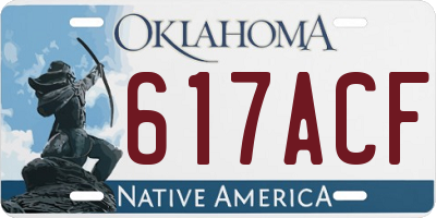 OK license plate 617ACF