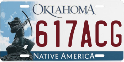 OK license plate 617ACG