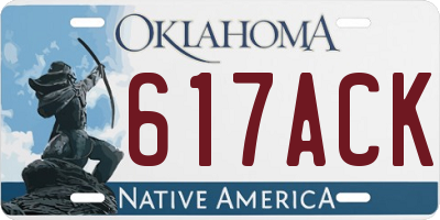 OK license plate 617ACK