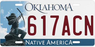 OK license plate 617ACN