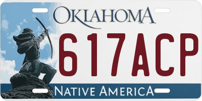 OK license plate 617ACP