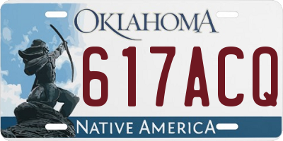 OK license plate 617ACQ