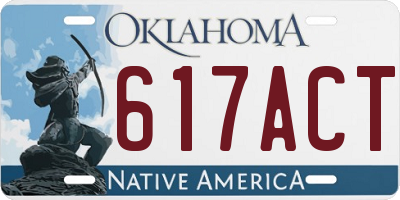OK license plate 617ACT