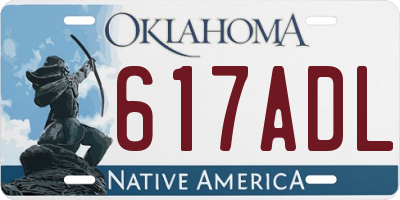 OK license plate 617ADL