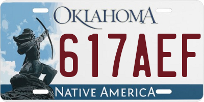 OK license plate 617AEF