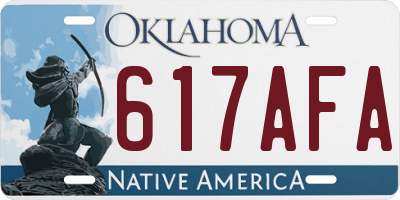OK license plate 617AFA