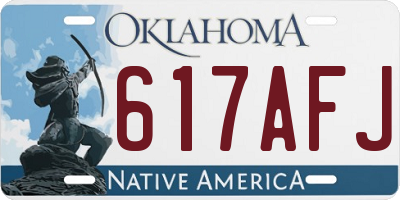 OK license plate 617AFJ