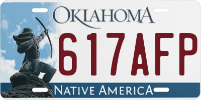 OK license plate 617AFP