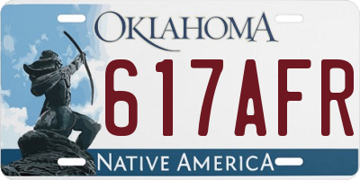 OK license plate 617AFR