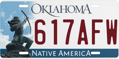 OK license plate 617AFW